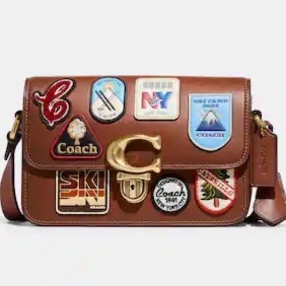 COACH LIMITED ED. STUDIO 19 SHOULDER/CROSSBODY BAG WITH PATCHES NWT - Picture 1 of 14